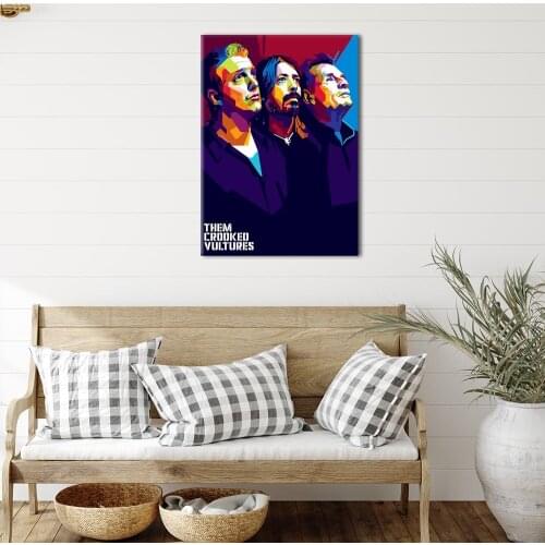 Canvas Poster Them Crooked Vultures Wall Art Painting Posters and Prints Nordic Wall Pictures for Home Decor No Frame