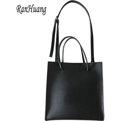 RanHuang Women Casual Composite Bags Pu Leather Handbags Simple Shoulder Bags Girls Fashion Messenger Bags A1407