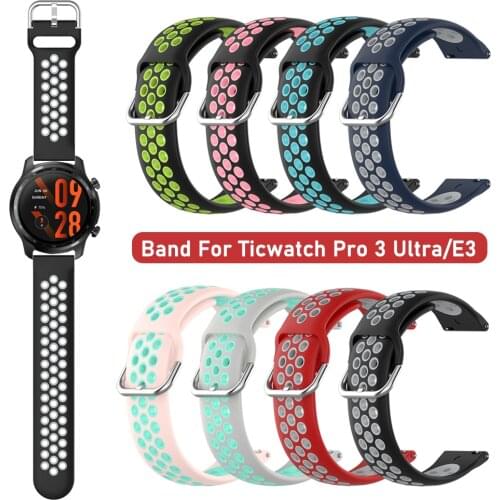 Silicone Band for Ticwatch E3 E2 Sport Wrist Strap For Ticwatch pro 3 Watchband Replacement Bracelet Belt Watch Accessories