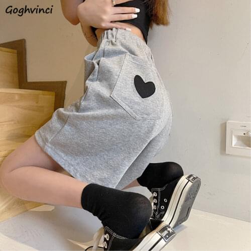 Shorts Women Loose Embroidery Solid All-match Korean Style Fashion Preppy Casual Streetwear Simple Harajuku Chic Retro Elegant