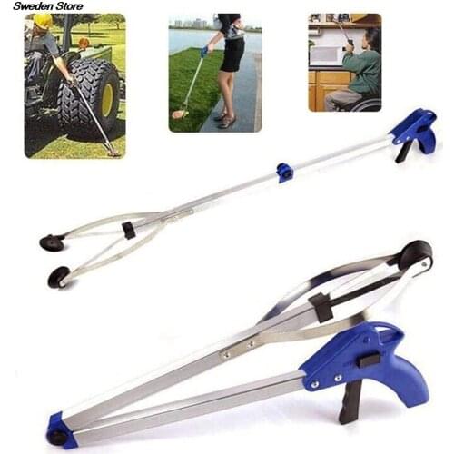 Foldable Long Trash Clamps Grab Pick Up Tool Curved Handle Design Portable Factory House Pickup Grabber Tools 83cm/32.68 Inch