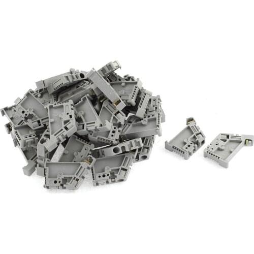 Brand New 50Pcs 35mm DIN Rail Terminal Block End Stopper Mounting Clips