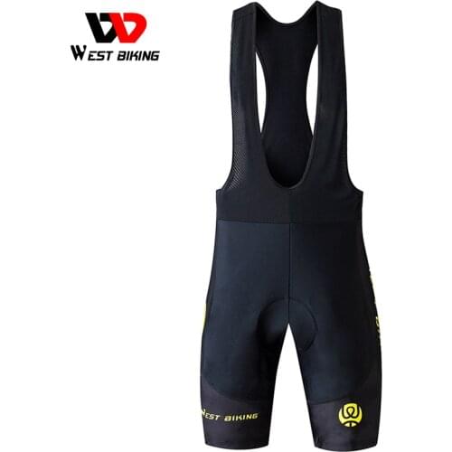 WEST BIKING Men Cycling Bib Shorts 3D Gel Padded MTB Bike Short Outdoor Pro Team Riding Ropa Ciclismo Cycling Bicycle Bib Shorts