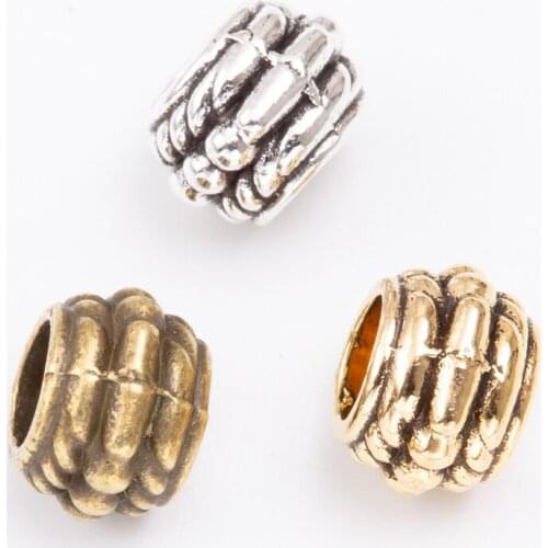 YEPENGFEI 10pcs Scattered beads Tibetan silver beads jewelry alloy beads fit Chamilia bracelet DIY js2109