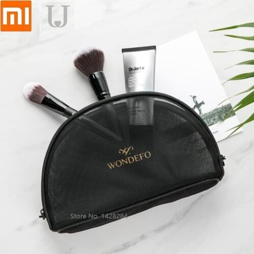 Youpin Cosmetic bag handbag big Storage bag Black Transparent Mesh Bag travel wash bag make up package