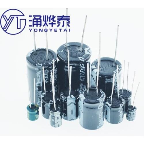 YYT 20PCS 35V aluminum electrolytic capacitor straight plug 22UF 47UF 100UF 220UF 330UF 470UF high frequency