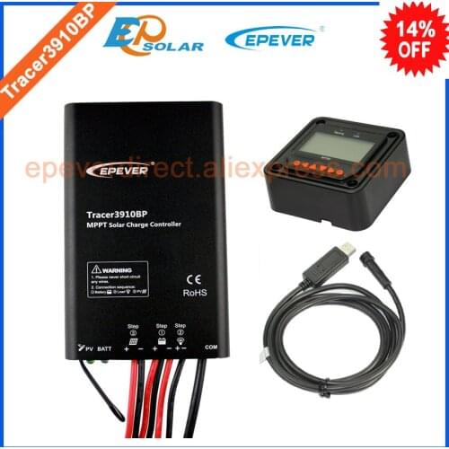 24v charger solar mppt EPEVER power bank controller Tracer3910BP 15A 15amp MT50 meter and USb cable