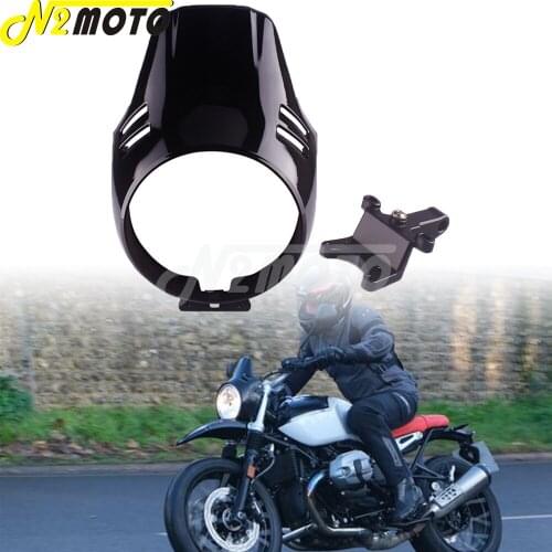 Motorcycle ABS Headlight Fairing Front Cowl Windscreen Head Lamp Protective Mask For BMW R nineT Urban G/S Scrambler 2016-2019
