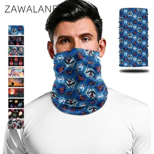 Zawaland Unisex Neck Scarf Anime Cartoon Print Scarves Hiking Riding Face Bandanas Windproof Carnival Headscarf