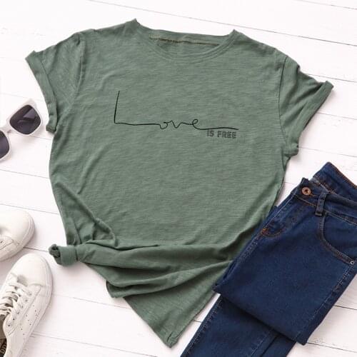 Women 100% Cotton T-Shirt Top Graphic Tee Female Summer Short Sleeve Tops Tees Love Shirt Ladies Funny Casual Shirts