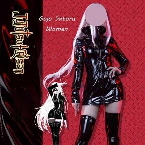 Anime Jujutsu Kaisen Gojo Satoru Female Cosplay Costumes Halloween Gojo Satoru Sexy Tights Uniform Suits for Women Girls