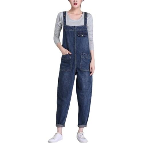 Overalls Woman Denim Jumpsuit Plus Big Large Size Women Jeans 2021 Bib Pants Baggy Jeans Oversize Suspender Trousers 6xl 7xl 8xl