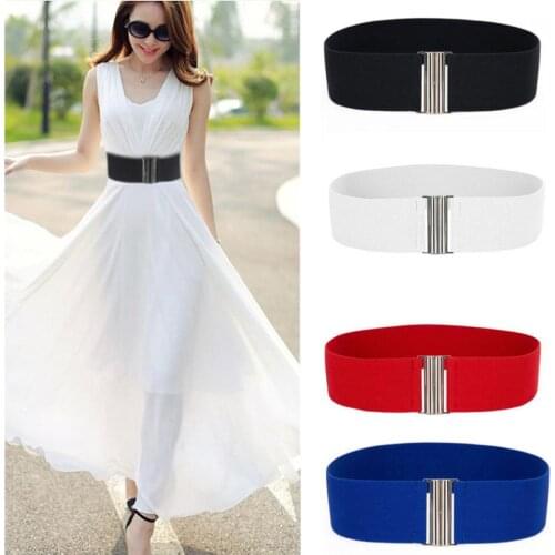 1PC Summer Fashion Women Belts Silver Metal Buckle Wide Corset Waist Belts Female Dress Waistband Apparel Accessories