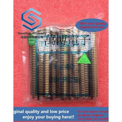 10pcs only orginal new 1X40-position pin (90 degree bend pin) connector, copper 1U gold-plated 2.54MM