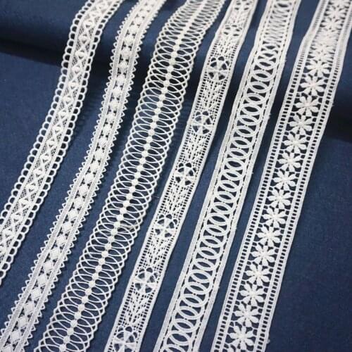 10 Yard/ Lot Embroidery fabric hollow water soluble lace elastic milk silk embroidery Trimming Lace