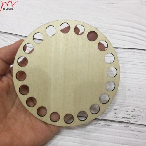 20 pieces diy basket box wood bottom base 10cm wood circle craft supplies diy wood craft eco with 9mm hole