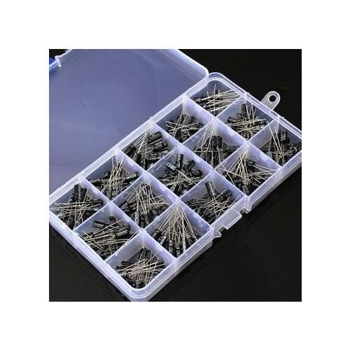 200Pcs 15 Value Electrolytic Capacitor Assortment Box Kit