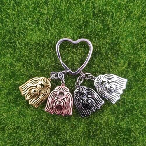 2021 Coton De Tulear Dog Animal Cute Gold Silver Plated Keychain For Bag Car Women Men Love Cute Christmas Day K191