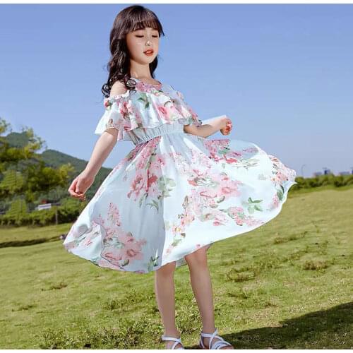 2021 Summer Girl Princess Dress New Fashion Kid Girls Dress Floral Sweet Children Party Costume Children Clothing For Girls D681