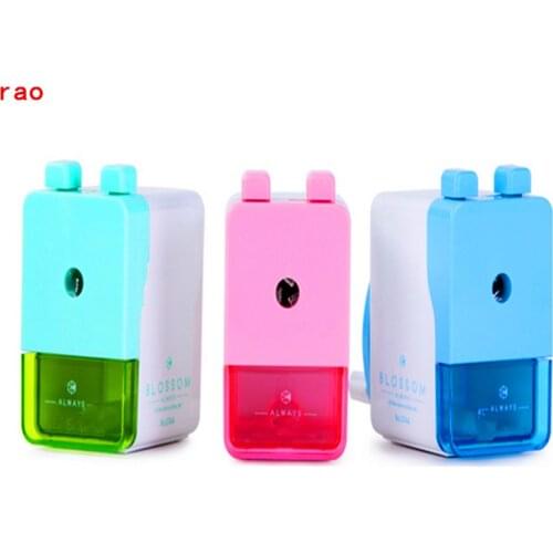 3 colors 0744 Model School Office Supplies Pencil Sharpener Hand Crank Manual pencil Stationery Desktop Creative Design Kids