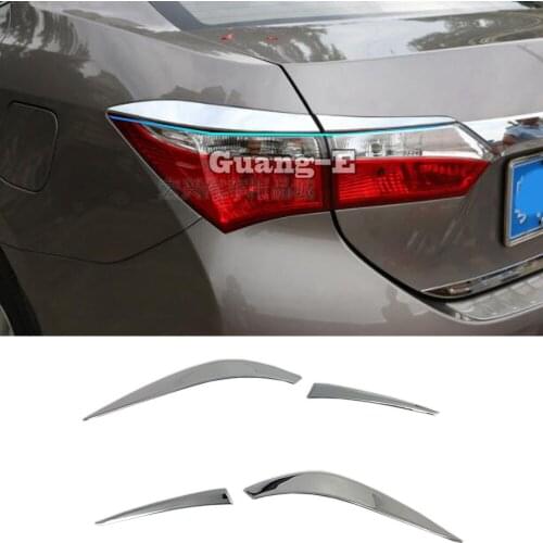 Car Styling Body Rear Tail Back Light Lamp Frame Stick Chrome ABS Cover Trim Panel 4pcs For Toyota Corolla Altis 2014 2015 2016