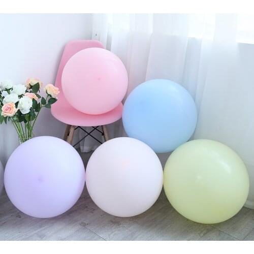 5pcs 24inch Large Pastel Round Latex Balloons Big Beautiful Birthday Party Inflatable Helium Macaron Balloons Arch Decoration