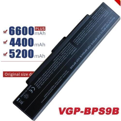 5200mAh Black VGP-BPS9/S Laptop Battery For Sony VAIO VGN-CR13/L VGP-BPS9A/S VGP-BPS9/B VGP-BPL9 VGP-BPS9A/B Free Shippi