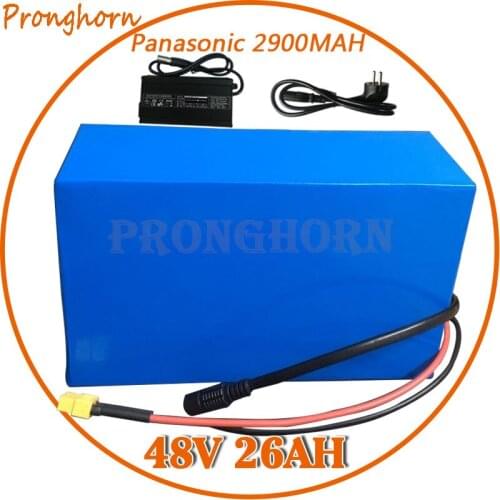 Free Customs Fee 48V 26AH 13S9P Electric Bike Battery Pack 48V 2000W 26AH Lithium Battery for Panasonic cell with 50A BMS+Charge