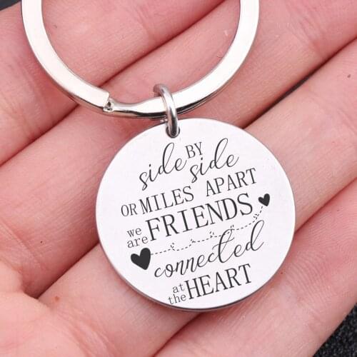 FLYANGEL Best Friends Keycahin Engraved We Are Friend Fashion Keyring Jewelry Best Sister Key Tag Best Friend Friendship Gifts