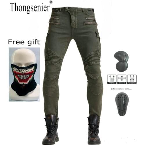 Motorcycle Pants Men Moto Jeans Double Zipper Protective Gear Riding Touring Motorbike Trousers Motocross Zip pocket Moto Pants