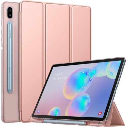 Case For Samsung Galaxy Tab S6 10.5 2019,Ultra Thin Slim Shell Trifold Stand Cover with Frosted Back with Auto Wake & Sleep