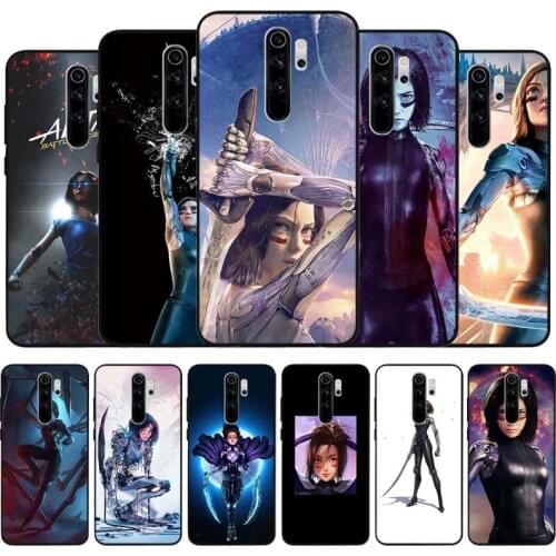 Alita black Silicone Phone Case For Redmi note 9 8 7 Pro S 8T 7A Cover