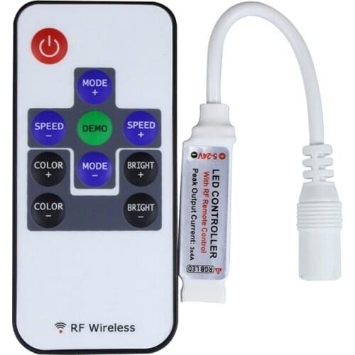 DC 5V-24V 12A RGB LED Controller RGB LED Controller 10-key RF Wireless Remote for RGB Color Changing LED Strip Lights