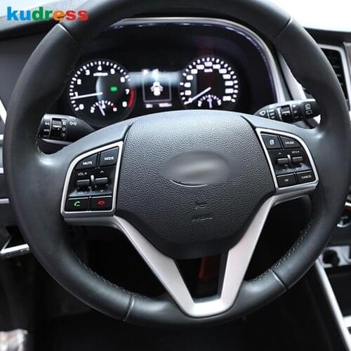 For Hyundai Tucson 2015-2020 Carbon Fiber Car Steering Wheel Cover Molding Trim Decoration Frame Styling Interior Accessories