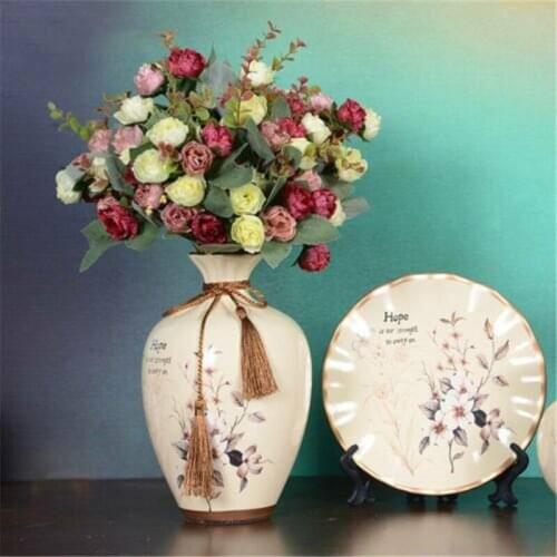 Home Decor Multi Color Rose bouquet artificial flower 2 bunches of 42 silk roses wedding party decoration