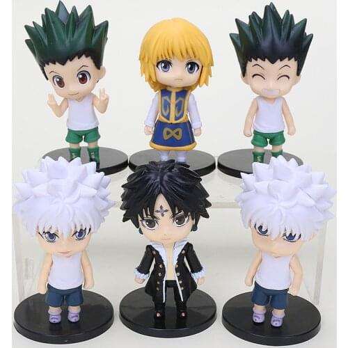 6pcs/set Anime Hunter x Hunter Figure Gon Freecss Killua Zoldyck Kurapika Kulolo lushilufelu Action Model PVC Figure Toys