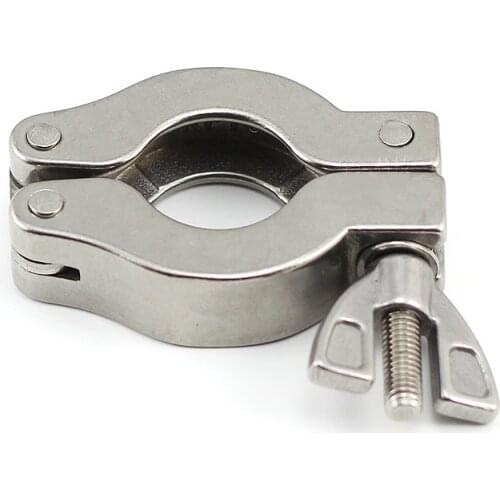 KF25 Stainless Steel 304 Sanitary Pipe Fittings Triclamp Hinge Wing-Nut Clamps Flange Tri Clamp(No Centering Bracket, No O-Ring)