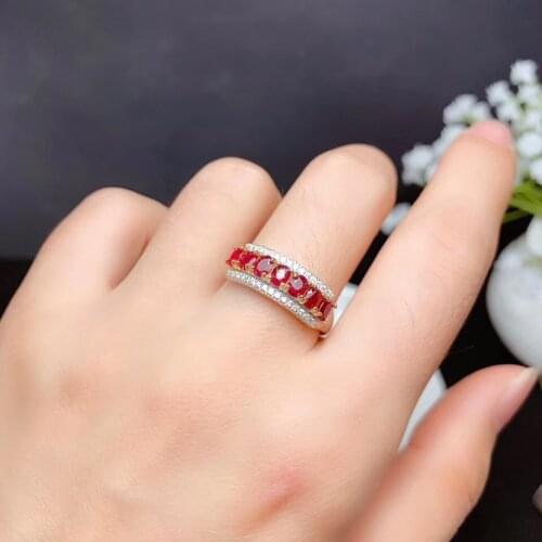 New Arrival Real Natural Natural And Real Ruby Ring Free shipping 925 sterling silver Fine jewelry Ruby Ring
