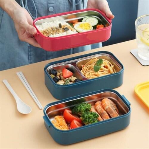 Multi-layer bento box Japanese Style Portable Outdoor 304 Stainless Steel thermal lunch box for kids With Compartment food boxs