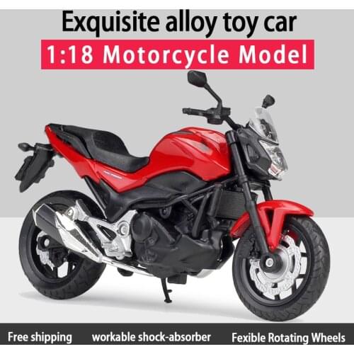 WELLY 1:18 2018 Honda NC750S Alloy Street Sport Motorcycles Model Workable Shork-Absorber Toy For Children Gifts Toy Collection