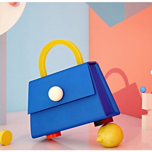 Fashion Daily Womens Bag Acrylic Handle Shoulder Bag Pu Leather Female Handbags Korean Design New Summer Lady Messenger Bags