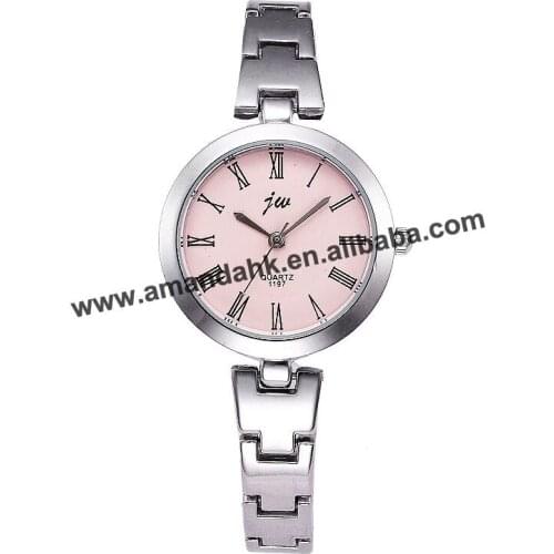 Fashion alloy belt watchband roman number quartz watch female form hot sale women men heart rhinestone watches JW