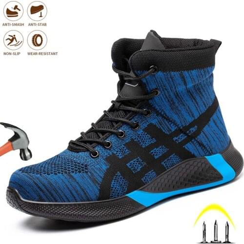 Men Safety Shoes Steel Toe Cap Indestructible Work Boot Anti-puncture Comfort Outdoor Shoes Four seasons and Winter Boot