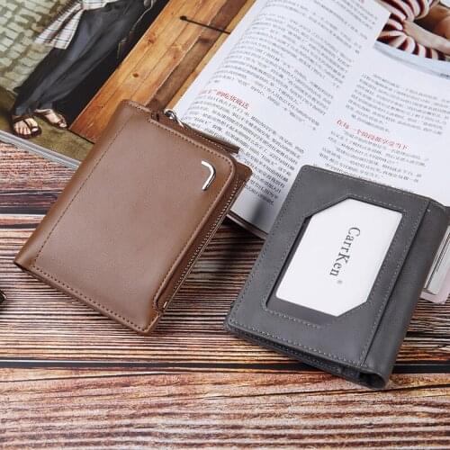 Vintage Mens Short Wallet 2019 Business Men Pu Leather Multi-Card Bit Retro Card Holder Zipper Clutch Wallets Purses Coin Purse