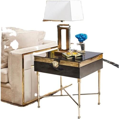 Postmodern coffee table combination set simple metal Italian high-end Hong Kong style living room furniture