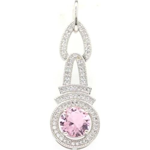 29x21mm Bohemia Flowers Design Silver Pendant for Women Created London Blue Topaz Bright Zircon Drop Shipping Gift