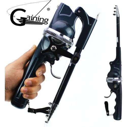 Gaining 134cm Telescopic Mini Fishing Rod Portable Folding Pole Combo with Reel Line Fishing Spinning Rod for Fishing CDN