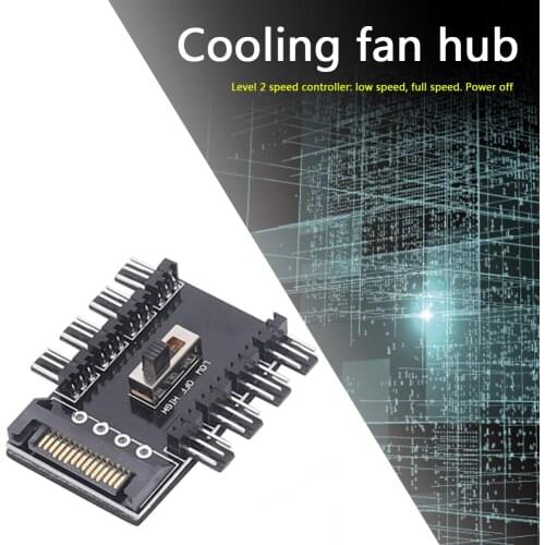 Splitter Cooling Fan Hub PC SATA 1 to 8 3Pin 12V Power Socket PCB Adapter Power Suppply Adapter Speed Controller For Computer