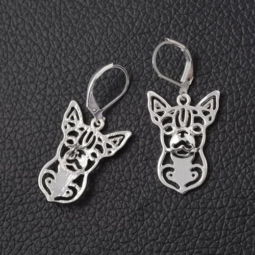 RONGQING 2018 Fashion Hollow Chihuahua DIY Pendant Animal earrings For Women Fashion Girl