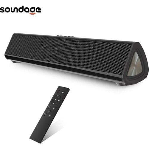 Soundage 20W TV Soundbar Wire and Wireless Bluetooth Speaker Built in Subwoofer for PC/Phone With Remote Control